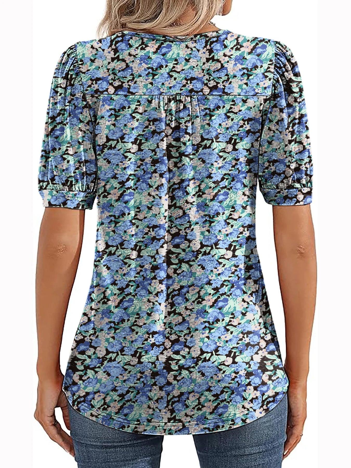 Short Sleeve Tunic Top V Neck Shirt - Fitted Plain Design for Summer Wear Basic Minimalist Style graphic tees