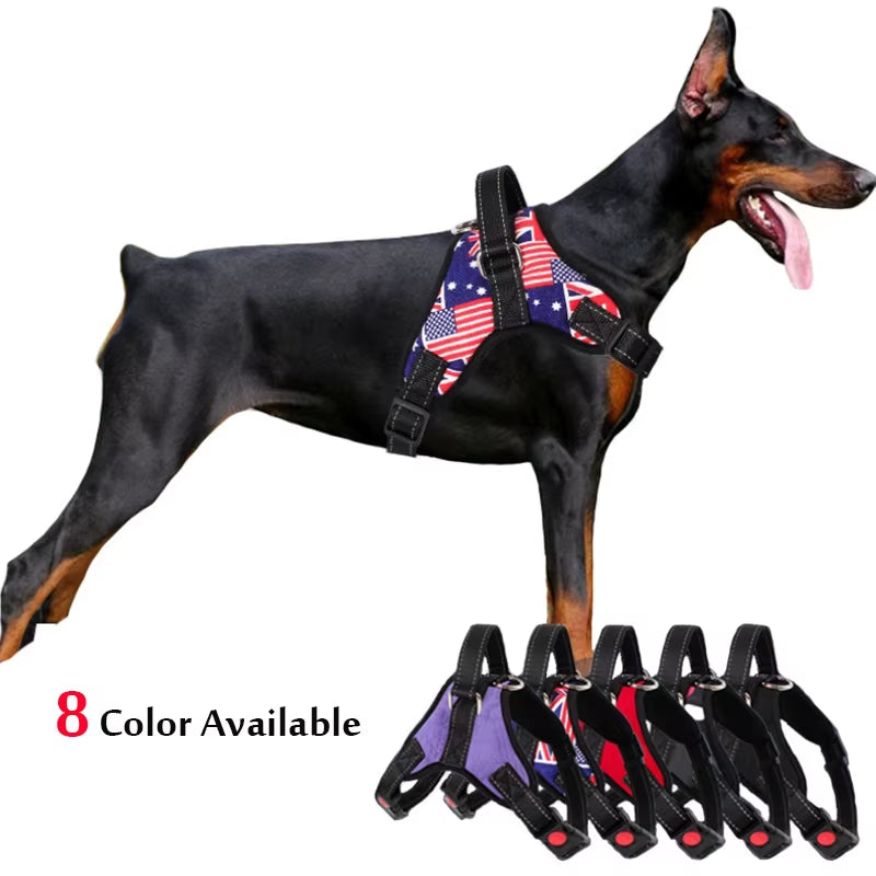 Small Medium Large Dog Harness Nylon Reflective Collar Vest Harnesses for Dogs Training Husky Alaskan Bulldog Breast-Band Belt