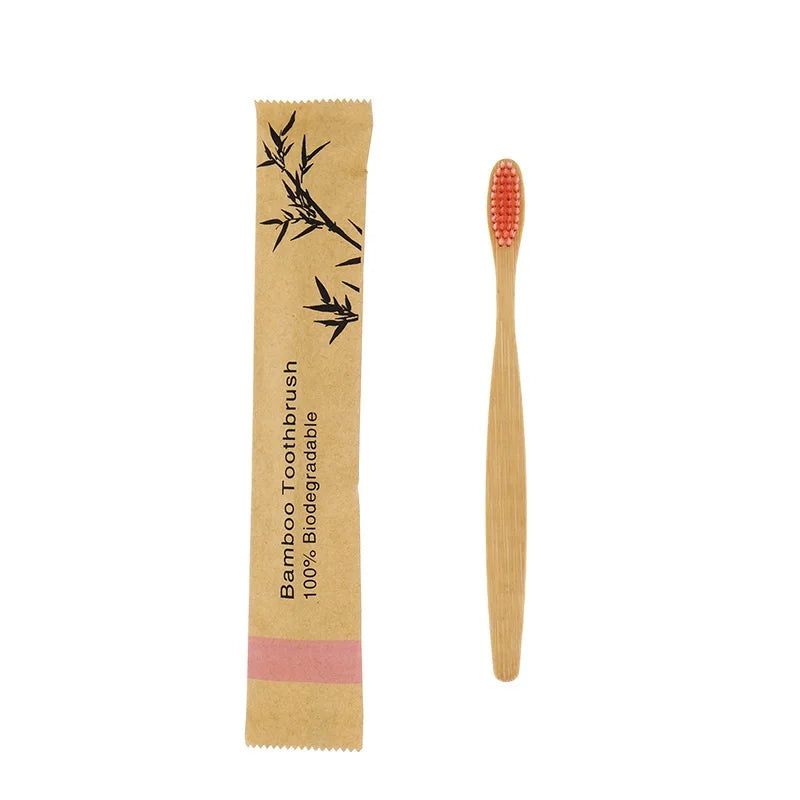 10pcs Eco Bamboo Toothbrush Set – Biodegradable Soft Bristle