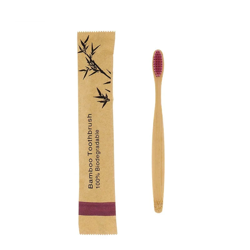 10pcs Eco Bamboo Toothbrush Set – Biodegradable Soft Bristle