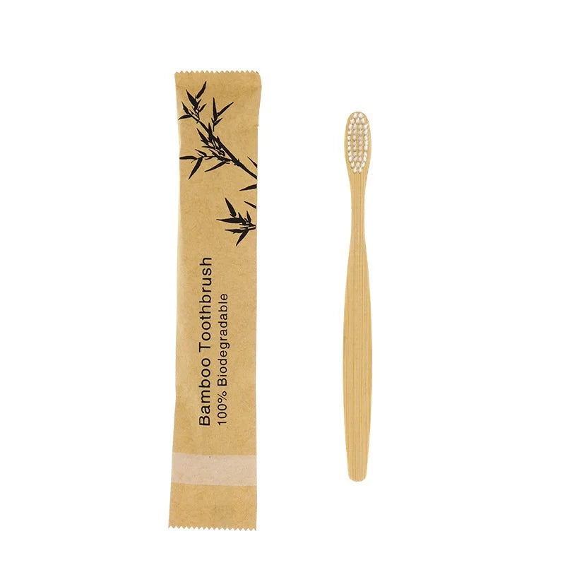 10pcs Eco Bamboo Toothbrush Set – Biodegradable Soft Bristle