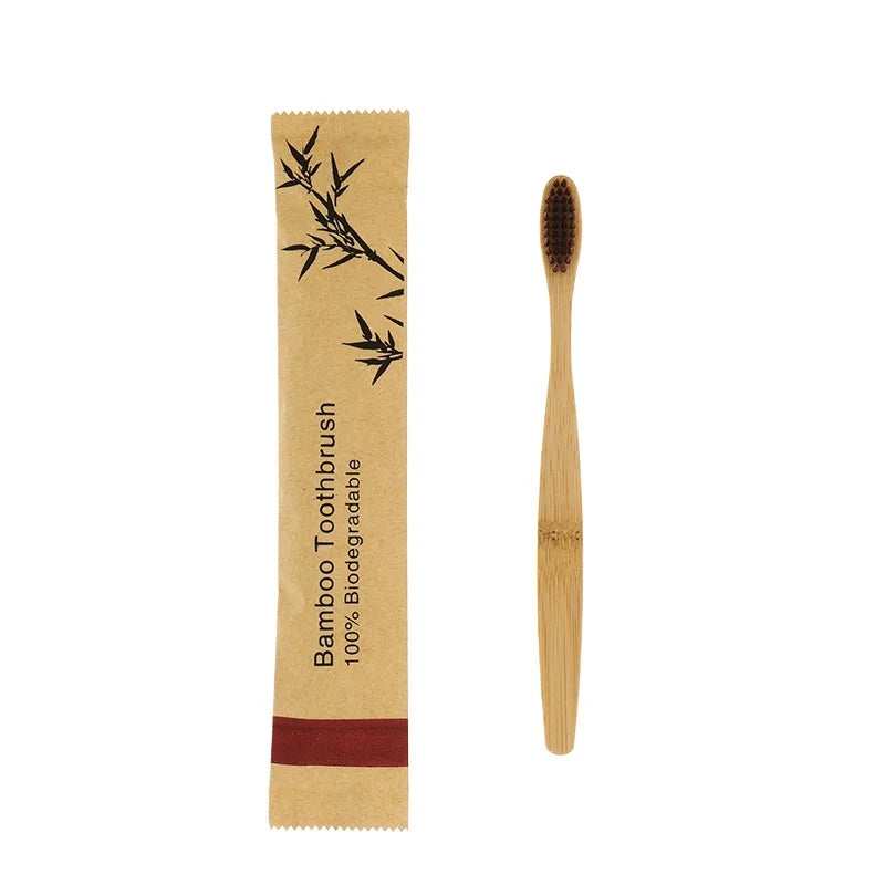 10pcs Eco Bamboo Toothbrush Set – Biodegradable Soft Bristle