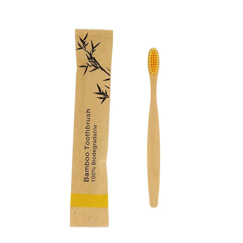 10pcs Eco Bamboo Toothbrush Set – Biodegradable Soft Bristle