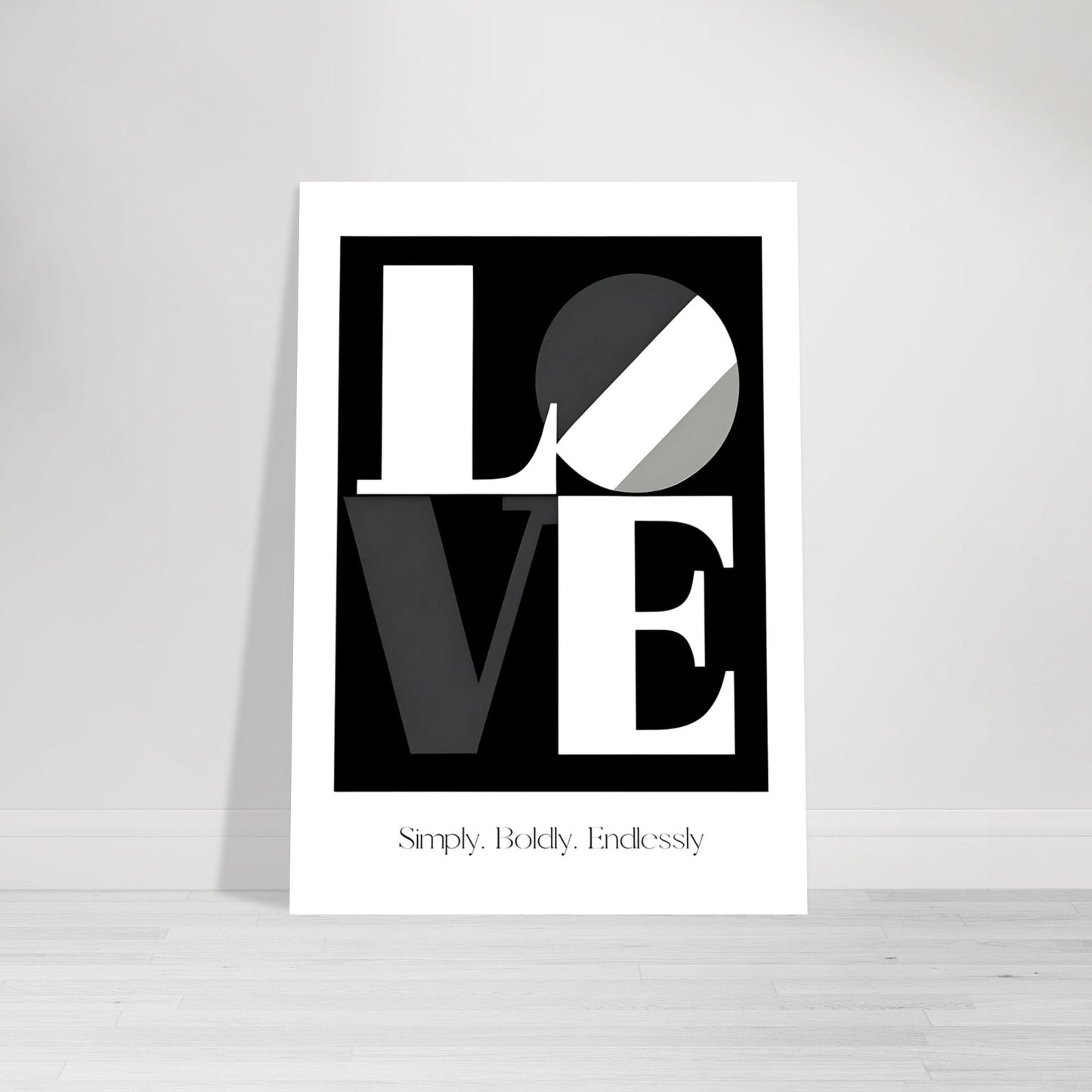 LOVE Poster – Monochrome Typography Wall Art | Bold Minimalist Design