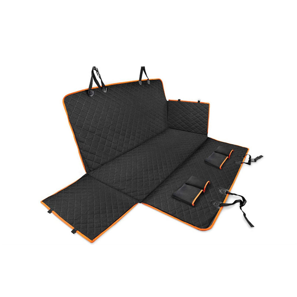 1PC Dog Car Seat Cover Suitable For Rear Seats, Waterproof Seat Protector, Scratch Resistant Pet Car Pad, Black Orange