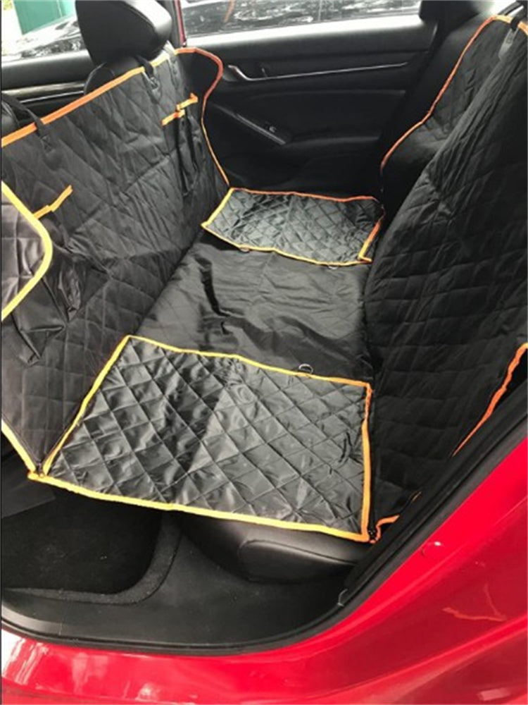 1PC Dog Car Seat Cover Suitable For Rear Seats, Waterproof Seat Protector, Scratch Resistant Pet Car Pad, Black Orange