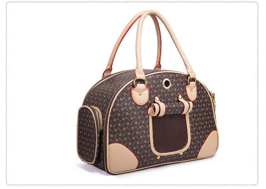 Outing convenient leather comfort pet bag travel carrier