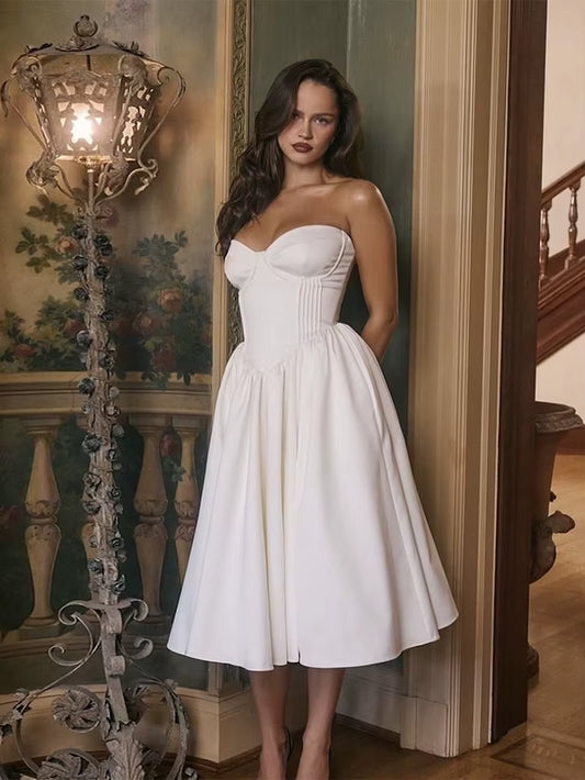Backless Elegant Dress Women Sexy Cleavage Chest Wrap Y2Kstyle Loose Ruffles Gown Sweet Girl Prom Trend Long Bodycon