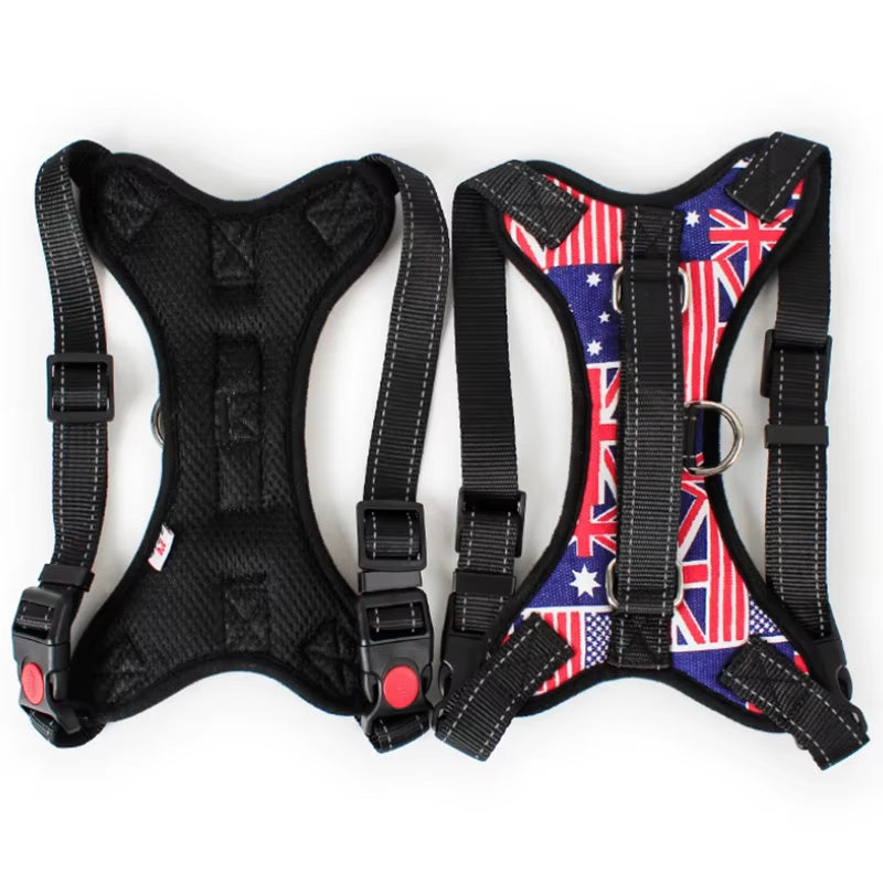 Small Medium Large Dog Harness Nylon Reflective Collar Vest Harnesses for Dogs Training Husky Alaskan Bulldog Breast-Band Belt