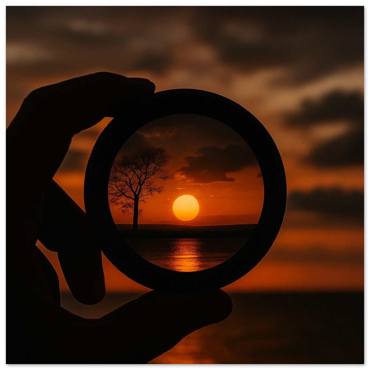 Sunset Through Lens Poster | Stunning Semi-Gloss Print | Perfect Wall Art Gift