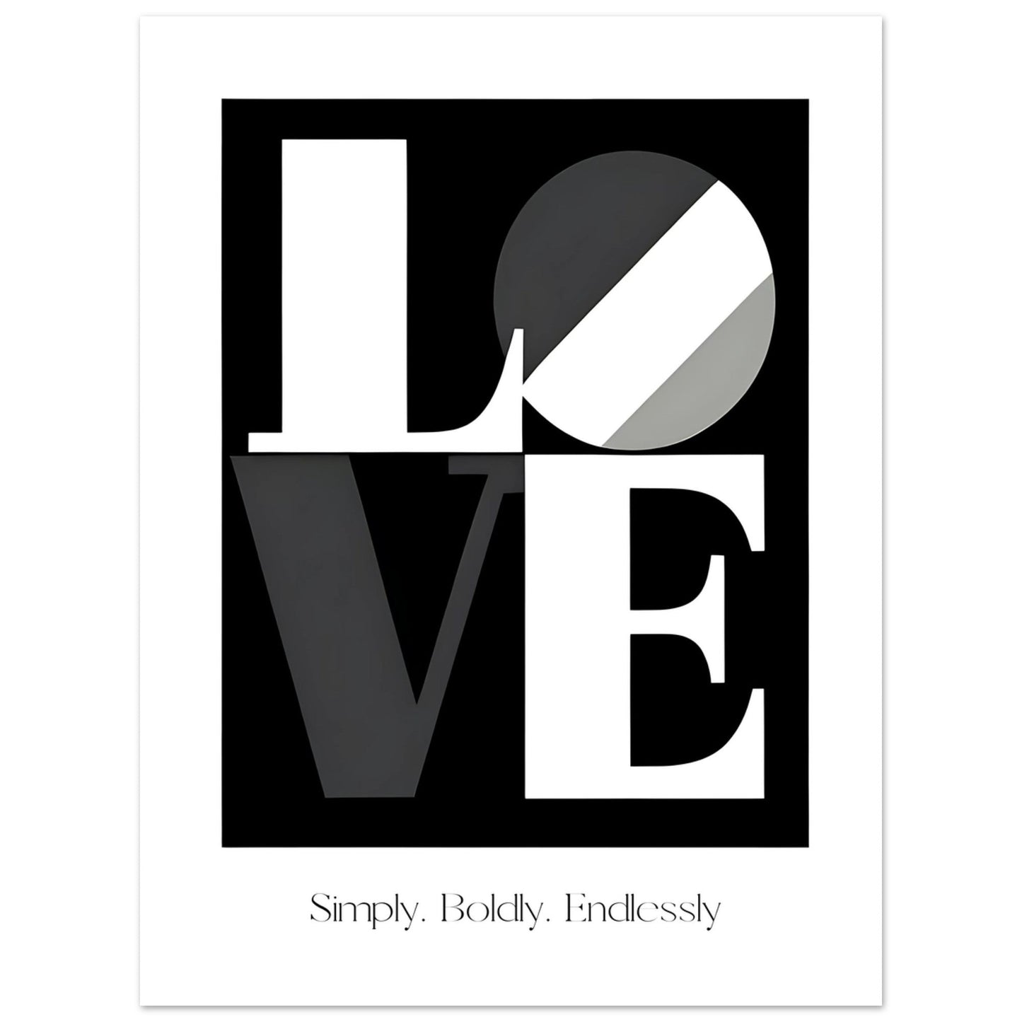 LOVE Poster – Monochrome Typography Wall Art | Bold Minimalist Design