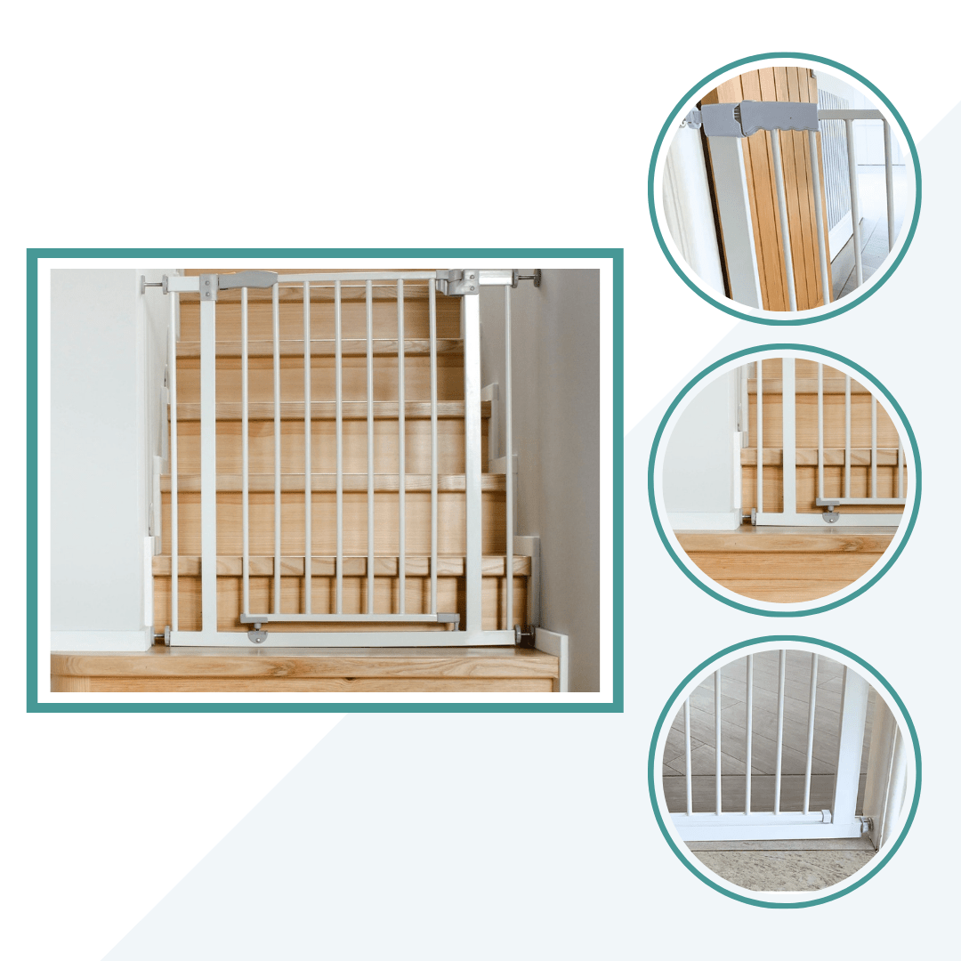 2x FYLO Baby Safety Stair Gate Pressure Fit 75-114cm Extra Wide