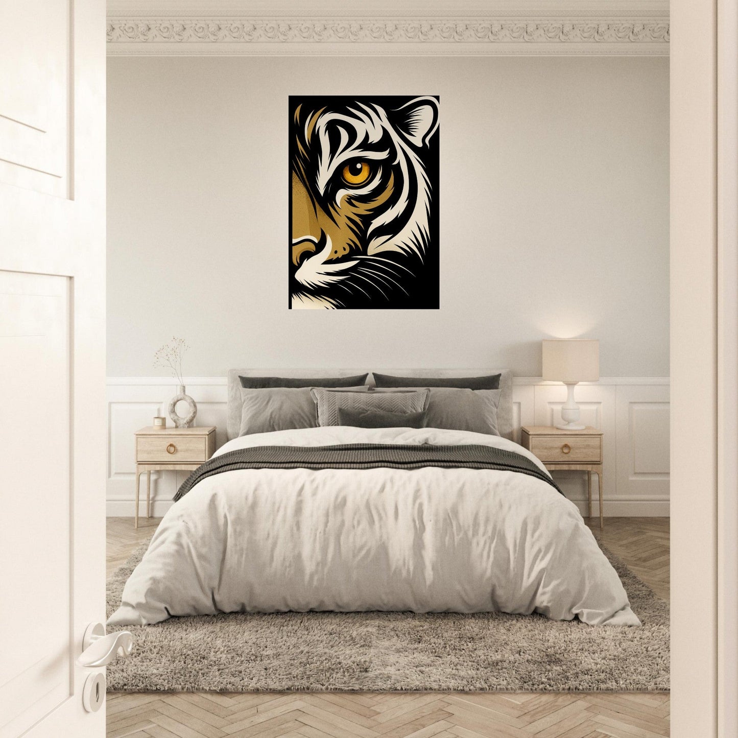Lion Eye Wall Art - Bold Animal Portrait Poster - Modern Wildlife Decor