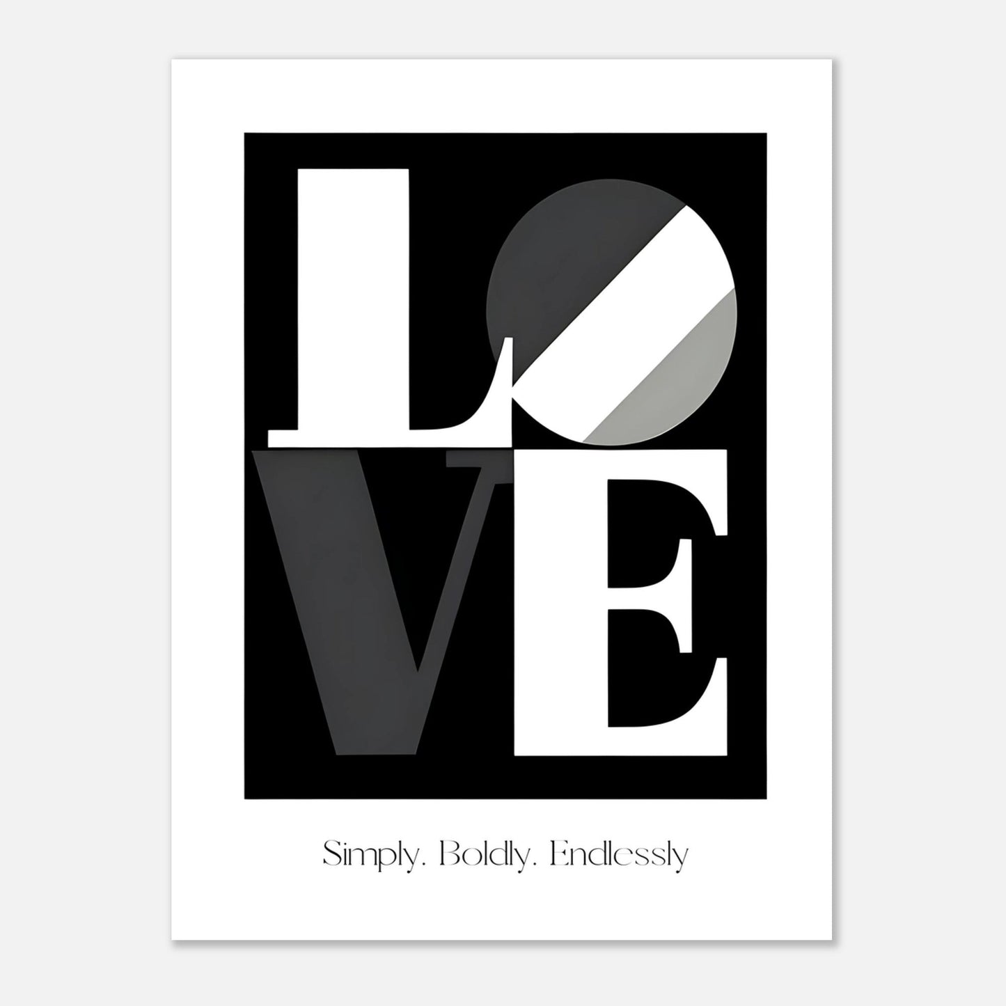 LOVE Poster – Monochrome Typography Wall Art | Bold Minimalist Design