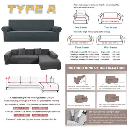 Stretch Jacquard Sofa Covers 1 2 3 4 Seater Couch Cover for Living Room Thick Sofa Slipcovers for Pets Kids Furniture Protector