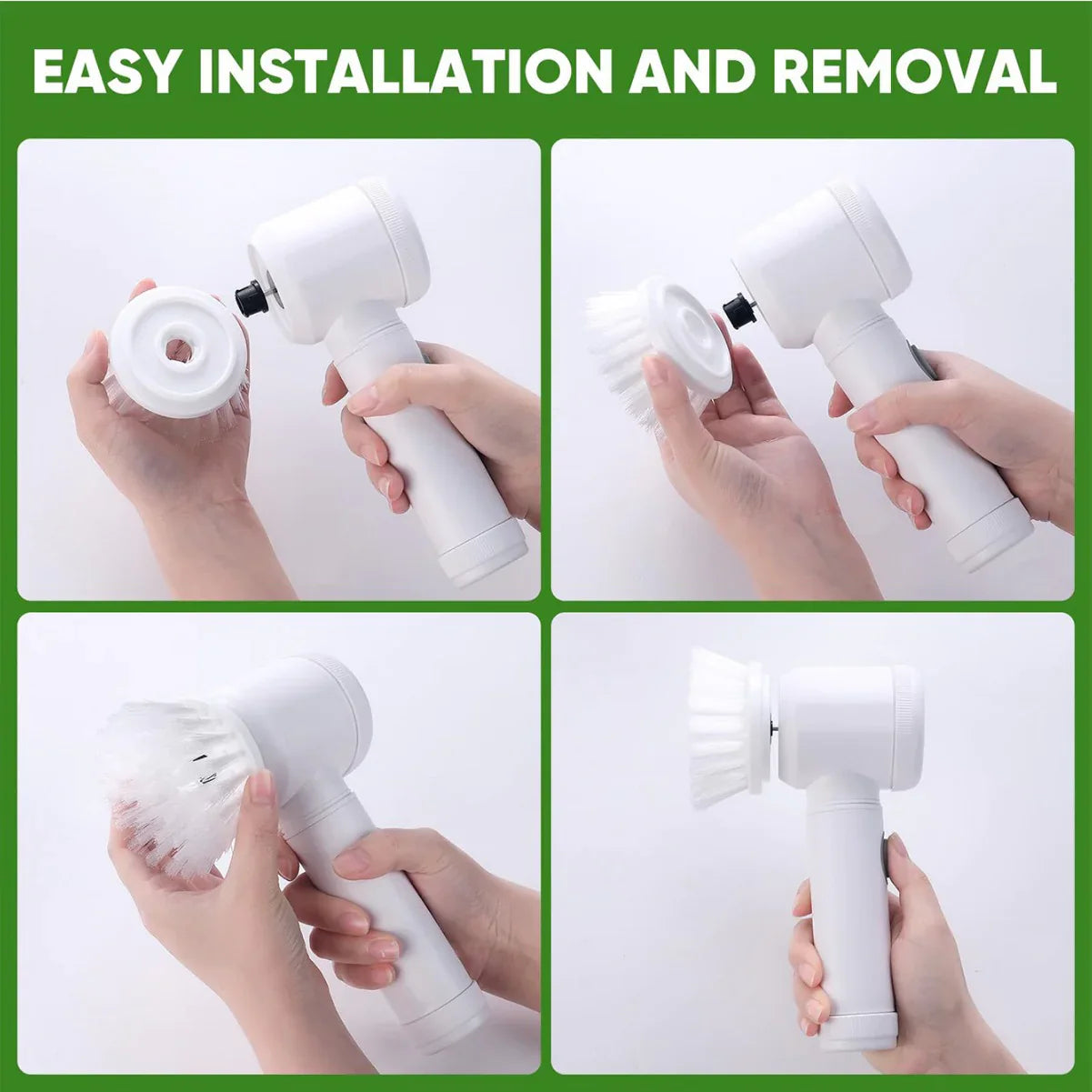 Magic Multi-Surface Cleaning Brush - Cordless Electric Scrubber with Interchangeable Heads