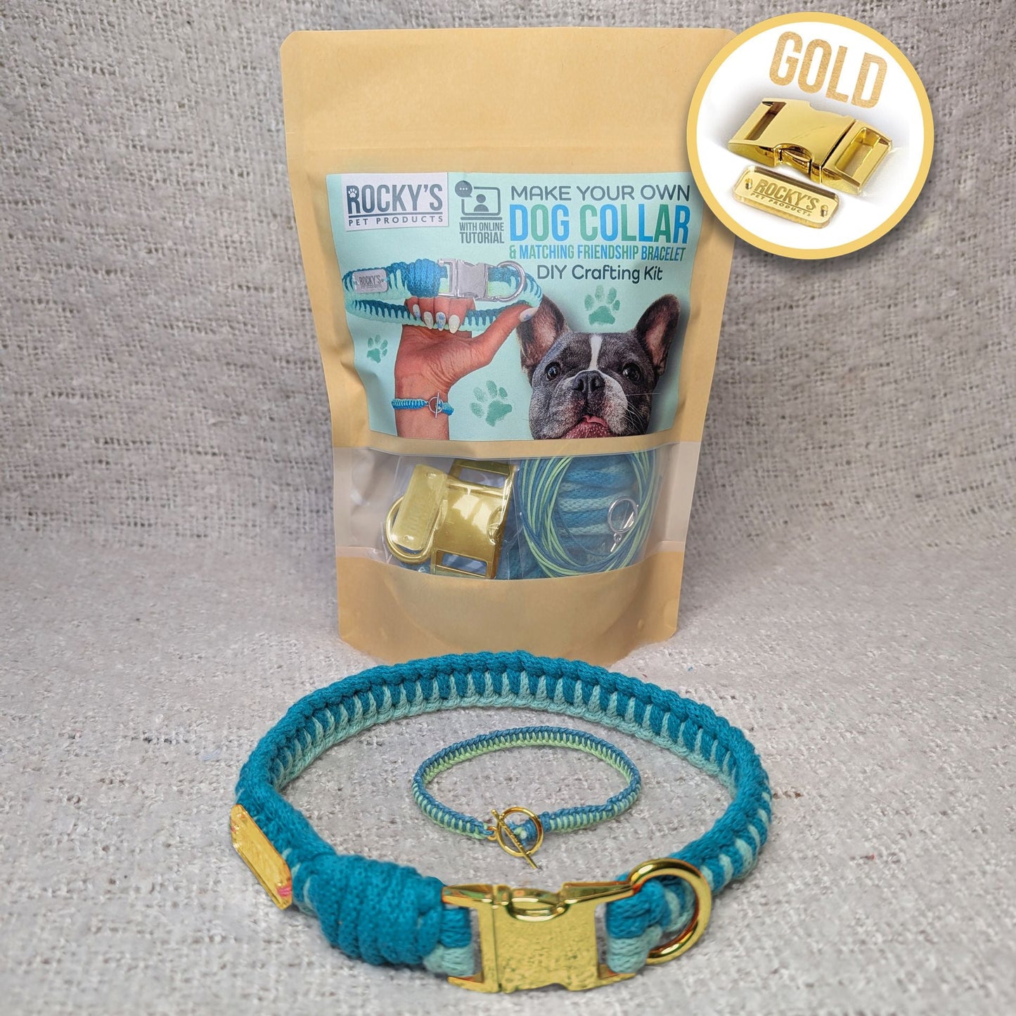 Make Your Own Dog Collar & Friendship Bracelet Craft Kit - MINT