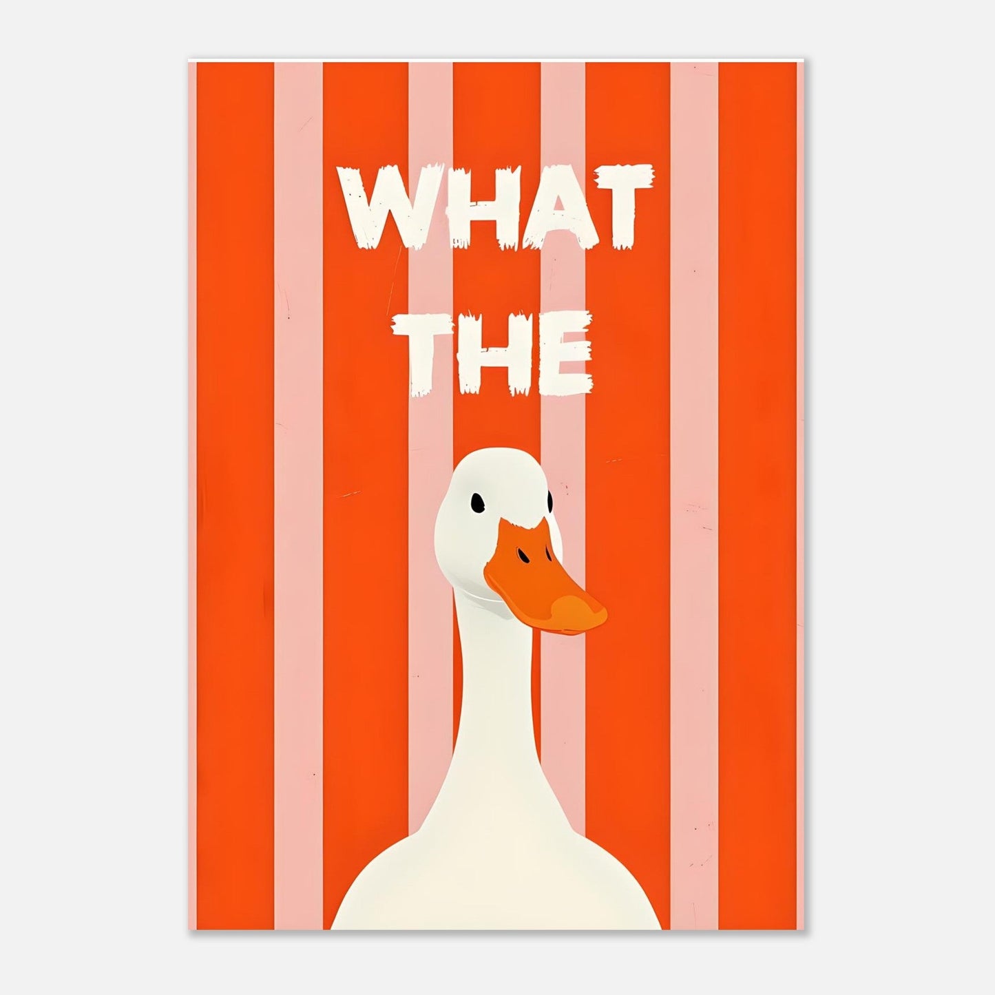 What The Duck: Funny Minimalist Animal Poster - Bold Stripes & Whimsical Design