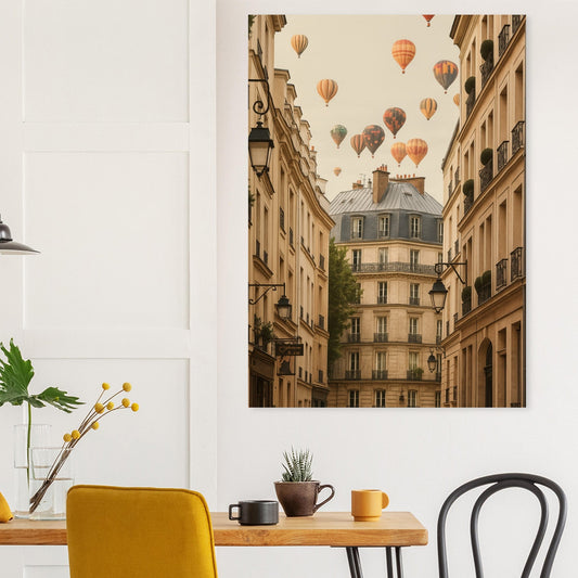 Hot Air Balloons Over Montmartre, Paris – Stunning Art Poster