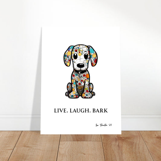 Mosaic Dog Art Print – Colorful Abstract Pet Poster | Stained Glass Inspired