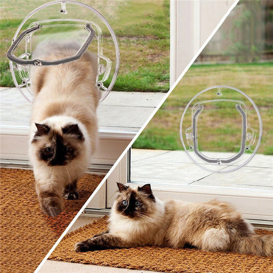 Glass Door Pet Flap Transparent