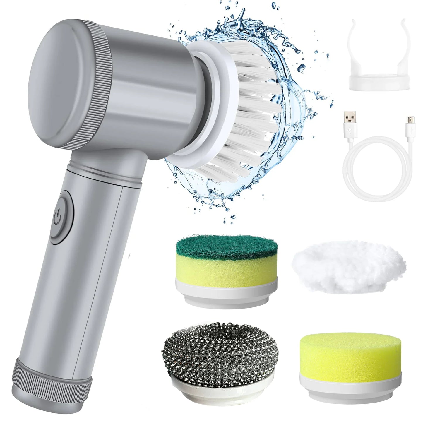 Magic Multi-Surface Cleaning Brush - Cordless Electric Scrubber with Interchangeable Heads