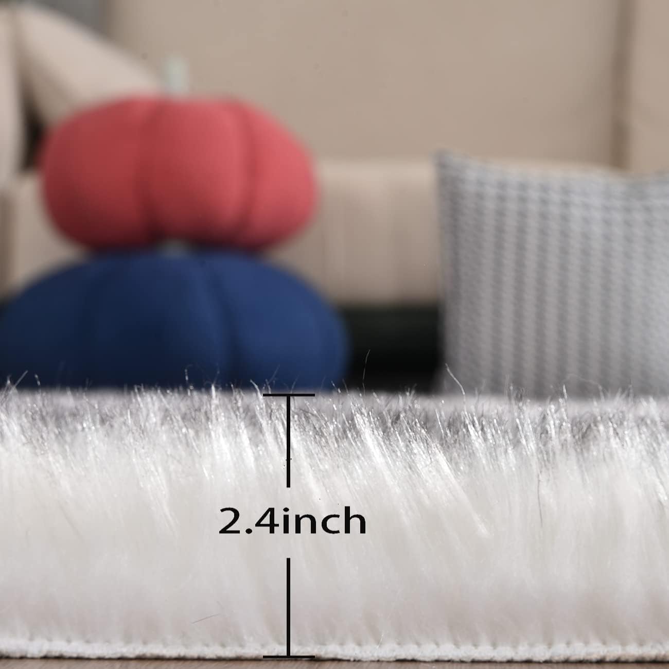 White And Grey Area Rugs 9X12 Living Room Large Washable Faux Fur Rugs For Bedroom Nursery Shaggy Sheepskin Fur Rectangle Rug