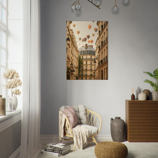 Hot Air Balloons Over Montmartre, Paris – Stunning Art Poster