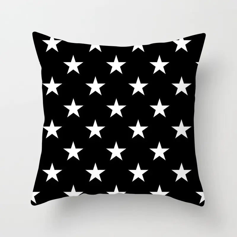 Yellow & Black Geometric Pillow Cover – Modern Abstract Cushion Case 45×45cm