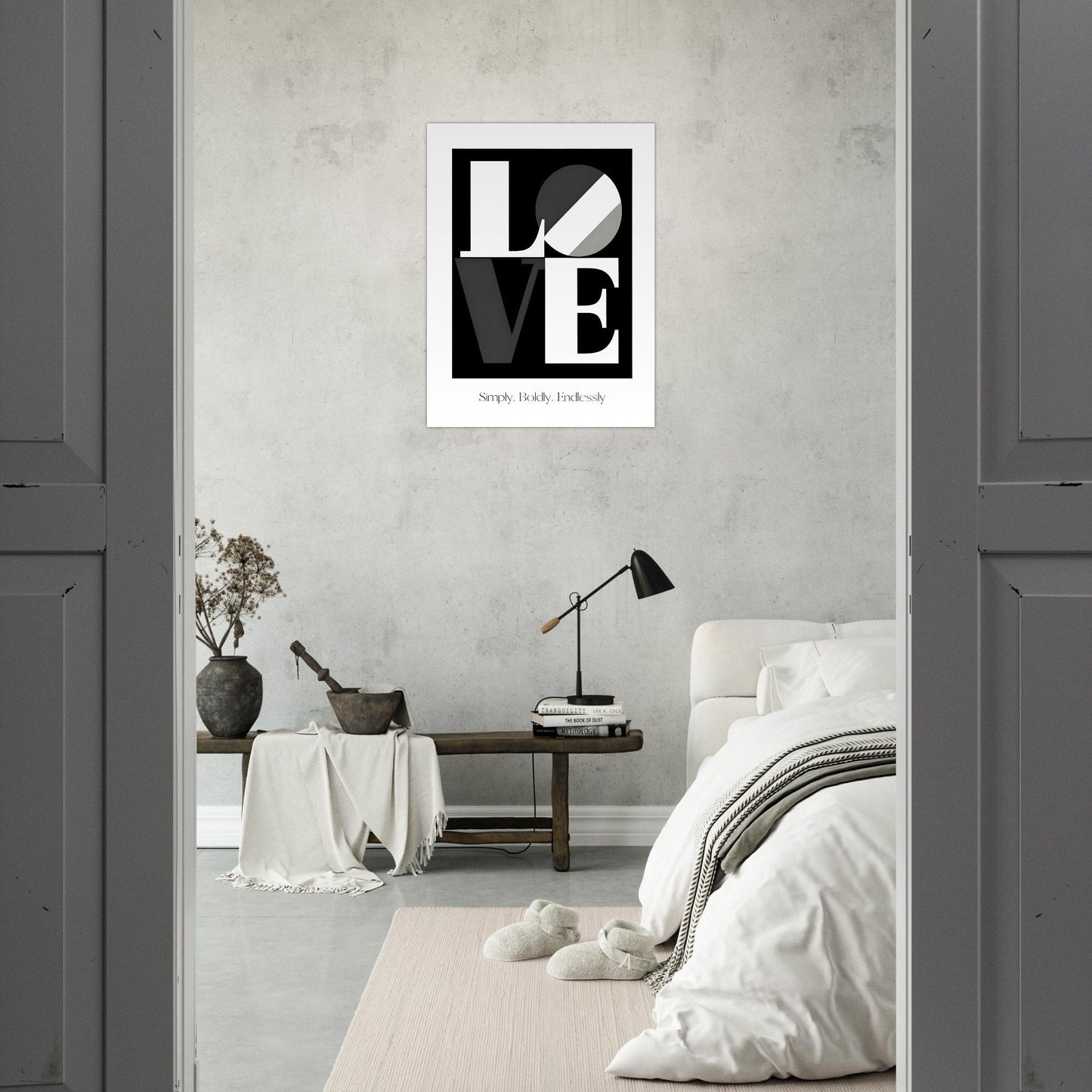 LOVE Poster – Monochrome Typography Wall Art | Bold Minimalist Design