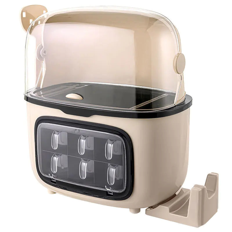 Multifunctional Kitchen Storage Box – Seasoning & Utensil Organiser with Flip Cover