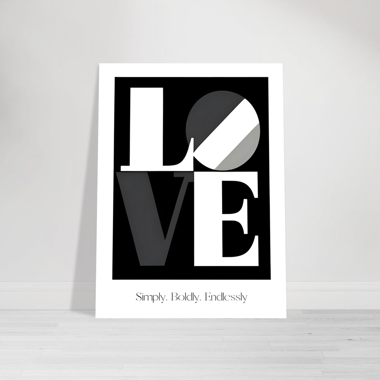 LOVE Poster – Monochrome Typography Wall Art | Bold Minimalist Design
