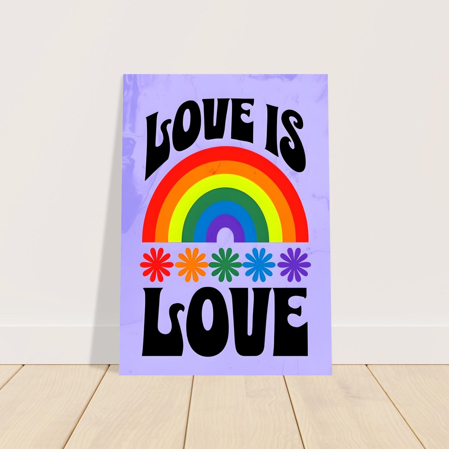 Love Is Love Rainbow Poster - Retro Pride Wall Art - Vibrant Home Decor