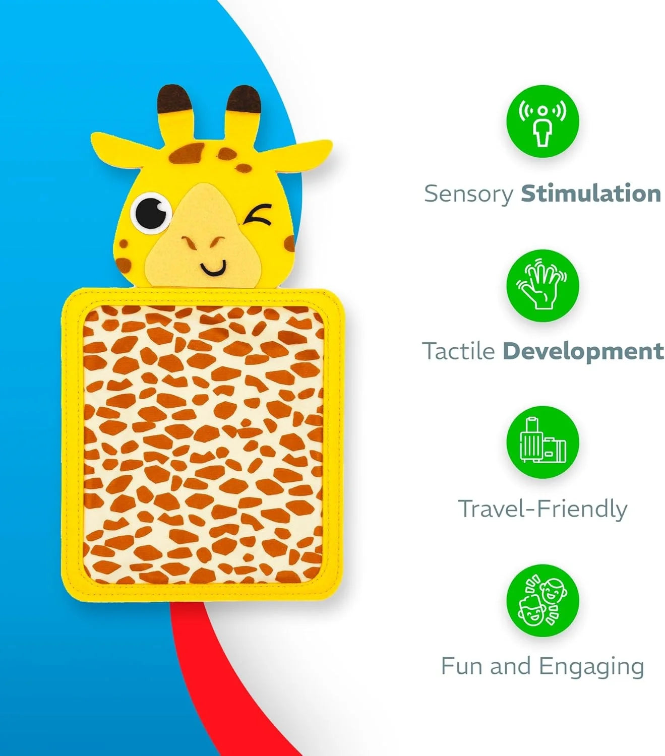 Baby Montessori Sensory Toys Cartoon Animal Cognition Mat Hand-Eye Coordination Education Toy Sensory Tactiles Pad for Autistic
