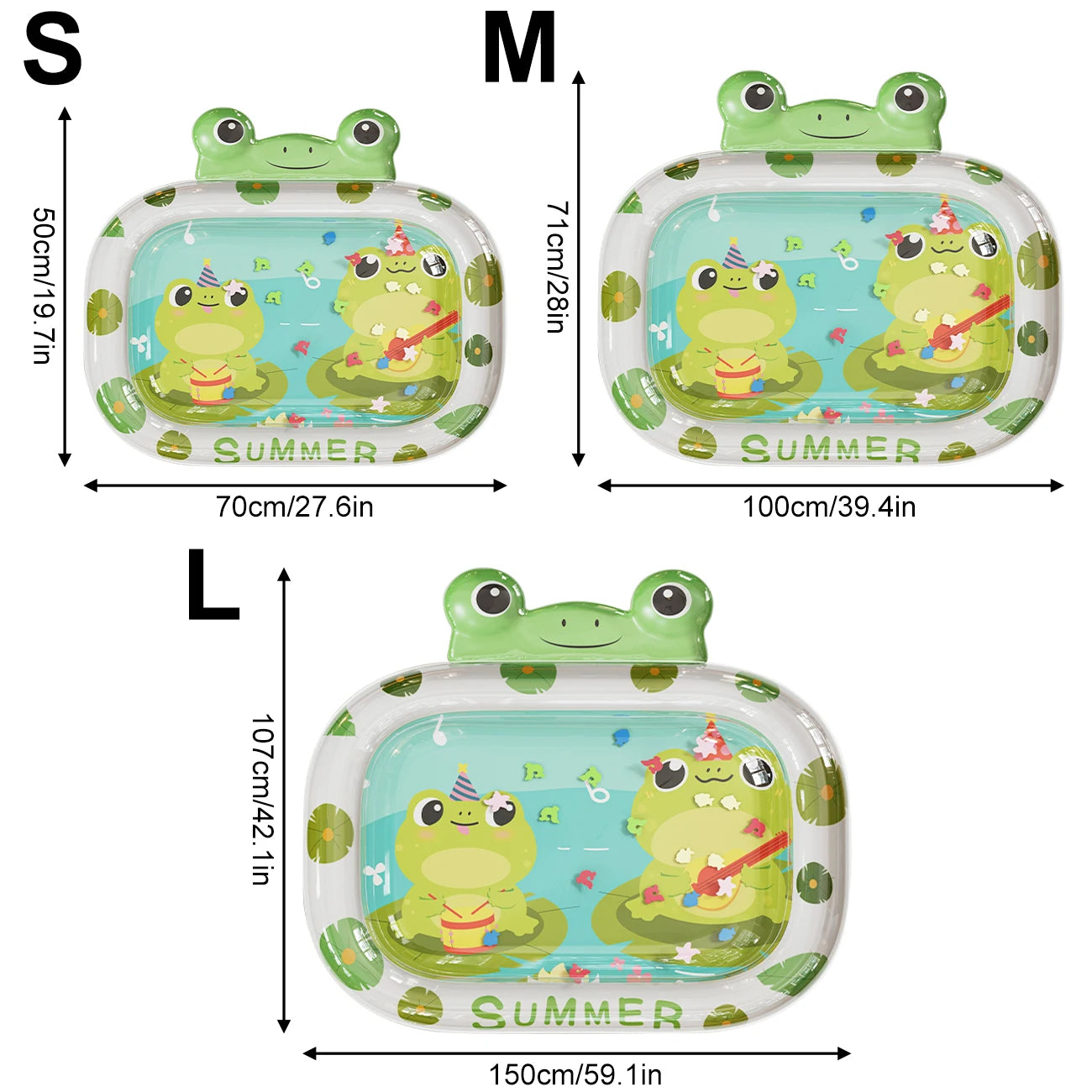 1PC Water Mat Inflatable Water Play Pad  Sensory Tummy Time Mat for Floor Play  Inflatable Play Mat Early Development Activity