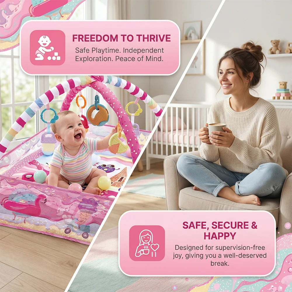Baby Fitness Frame Crawling Play Mat Multifunction Fence Floor Toddler Activity Gym Game Rack Activity Blanket For Baby Toy Gift