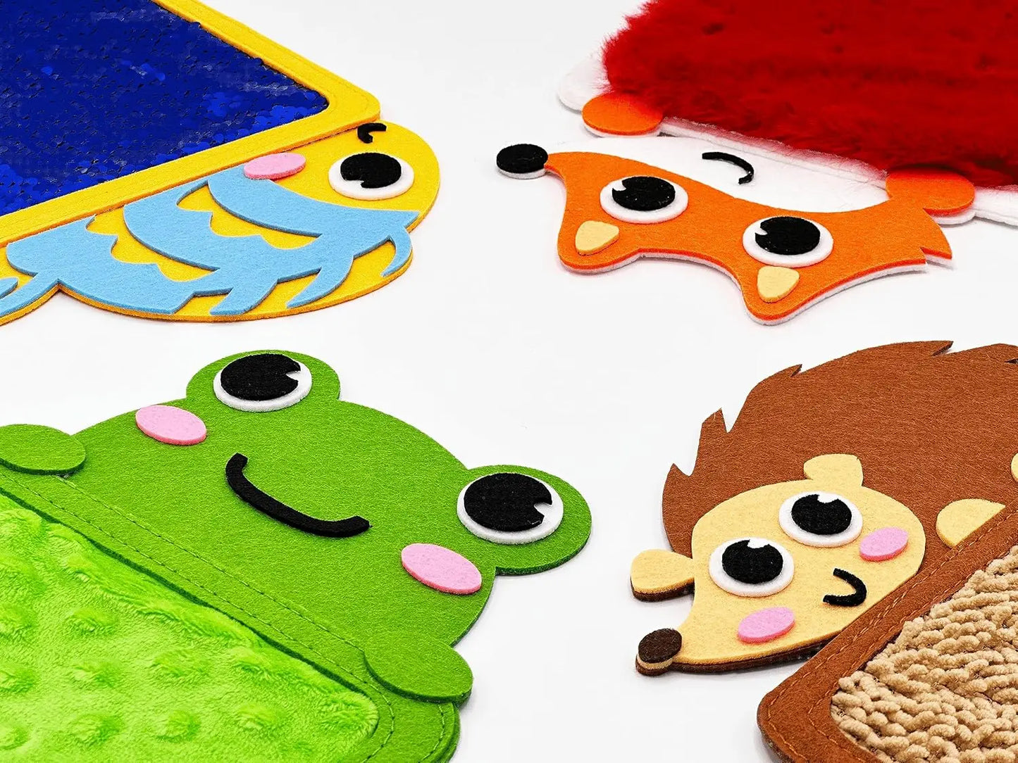 Baby Montessori Sensory Toys Cartoon Animal Cognition Mat Hand-Eye Coordination Education Toy Sensory Tactiles Pad for Autistic