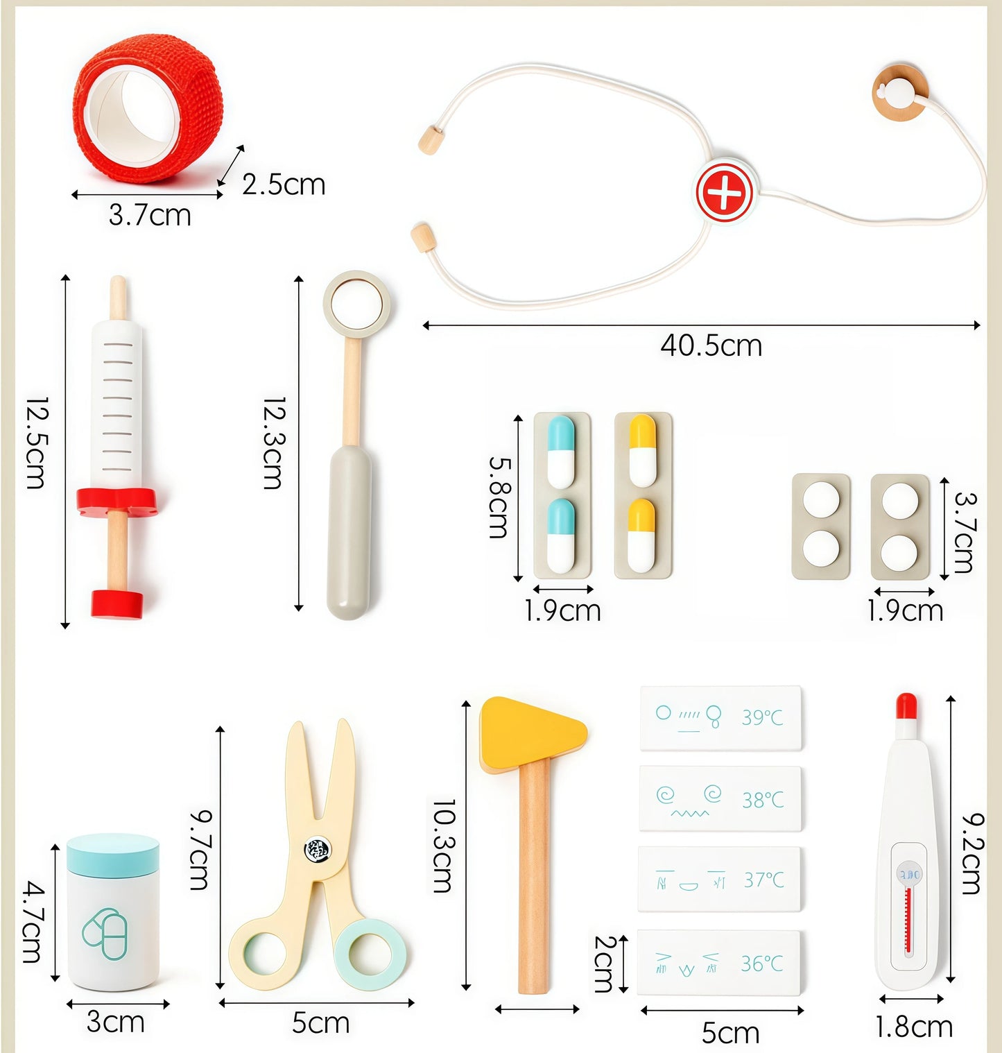Wooden Doctor Kit For Kids,Pretend Playset For Toddlers With Medical Bag For Boys and Girls Fun Role Playing Game