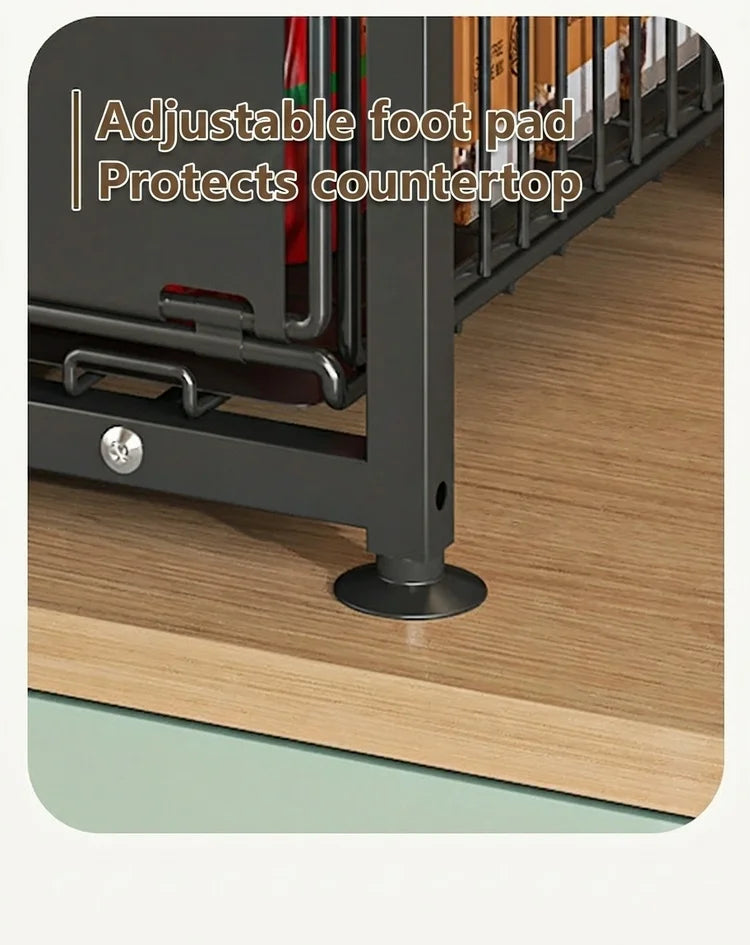 2 Tier Under Sink Organiser Adjustable Height Pull Out Basket Sliding Cabinet Storage Rack for Kitchen Bathroom Pantry