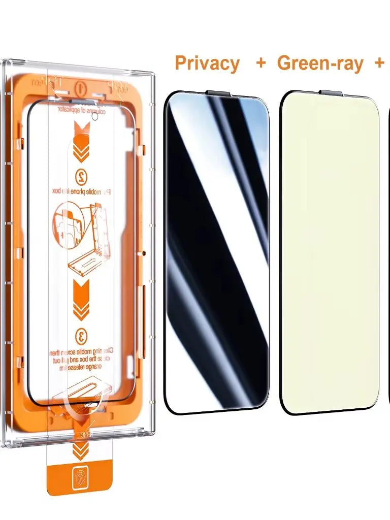 WSKEN Full Privacy Tempered Glass For iPhone 15 Pro Max/14ProMax/13/12 Screen Protector Easy Install