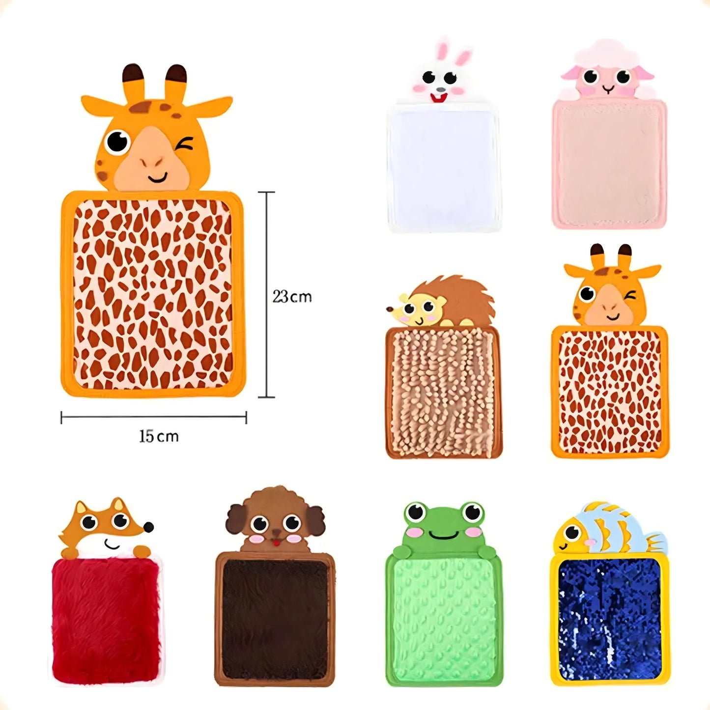 Baby Montessori Sensory Toys Cartoon Animal Cognition Mat Hand-Eye Coordination Education Toy Sensory Tactiles Pad for Autistic