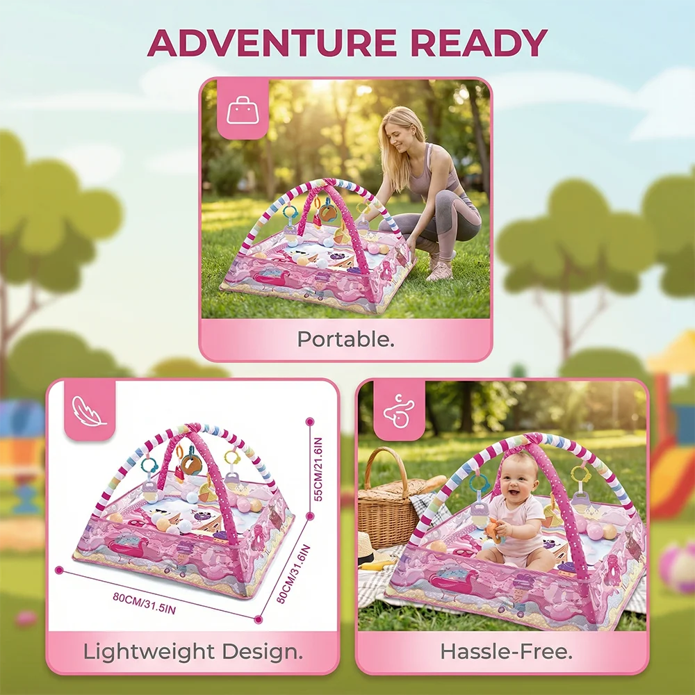 Baby Fitness Frame Crawling Play Mat Multifunction Fence Floor Toddler Activity Gym Game Rack Activity Blanket For Baby Toy Gift