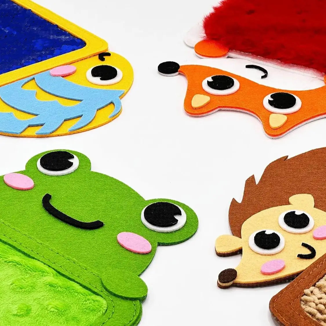 Baby Montessori Sensory Toys Cartoon Animal Cognition Mat Hand-Eye Coordination Education Toy Sensory Tactiles Pad for Autistic