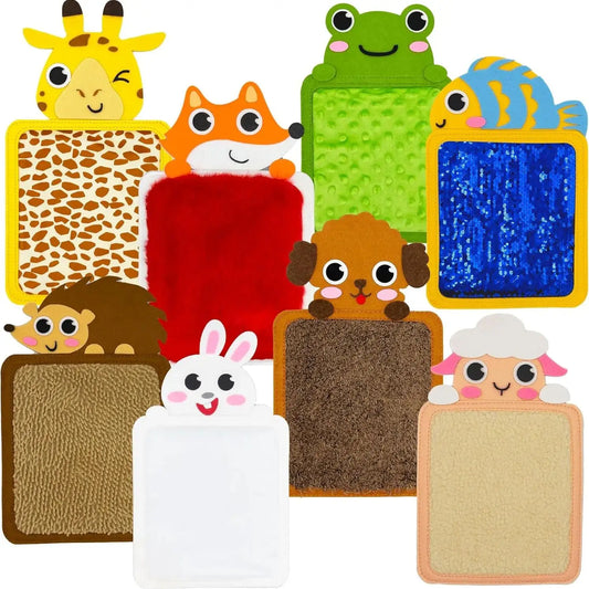 Baby Montessori Sensory Toys Cartoon Animal Cognition Mat Hand-Eye Coordination Education Toy Sensory Tactiles Pad for Autistic