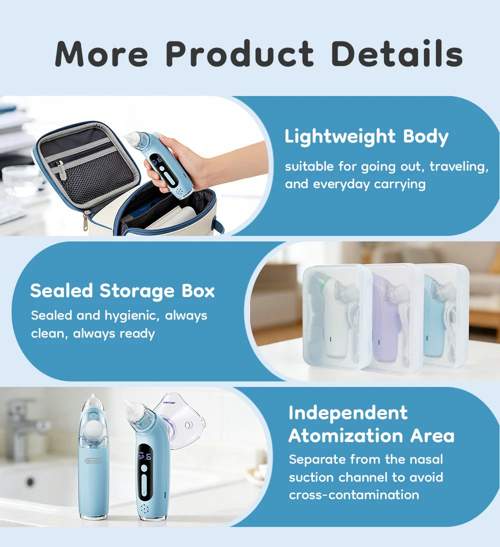 MAMIJOY 2-in-1 Baby Electric Nasal Aspirator＆Nebulizer Function 6 Suction Modes＆ Child's Music Baby Nebulizer＆Nose Cleaner U95