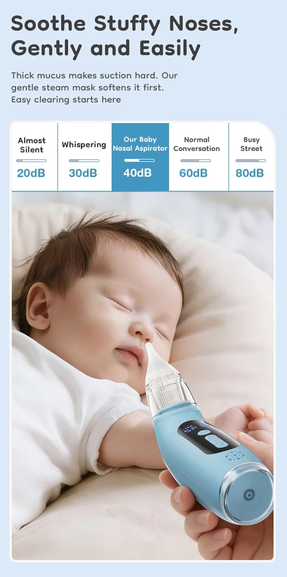 MAMIJOY 2-in-1 Baby Electric Nasal Aspirator＆Nebulizer Function 6 Suction Modes＆ Child's Music Baby Nebulizer＆Nose Cleaner U95