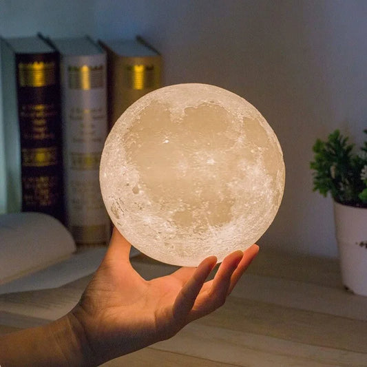 3D Print Battery Powered Moon Lamp LED Night Light Creative Touch Switch Moon Light For Bedroom Decoration Birthday Gift 6cm 8cm