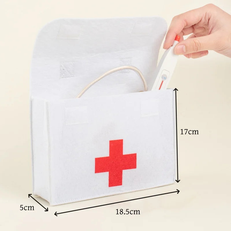 Wooden Doctor Kit For Kids,Pretend Playset For Toddlers With Medical Bag For Boys and Girls Fun Role Playing Game