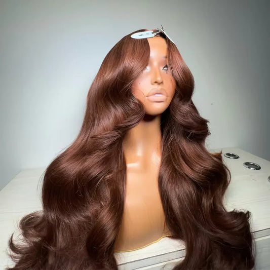 Mossily Chocolate Brown Wigs 13x6 HD Lace Front Human Hair Wig For Women Brazilian 220% Body Wave Brown Colored Lace Front Wig