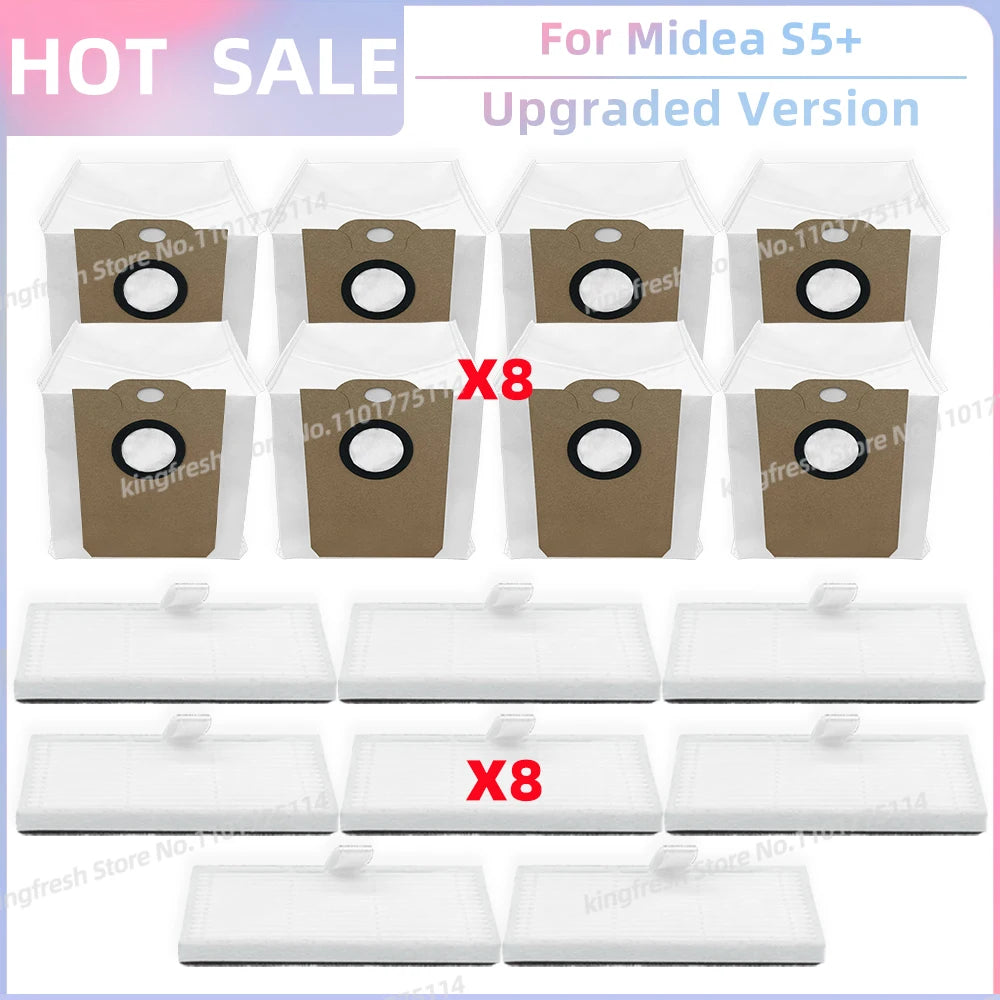 Fit for (Conga 2299 Ultra, Midea S5+, TESLA RoboStar iQ400 Plus) Parts Main Brush Filter Mop Cloth Dust Bag